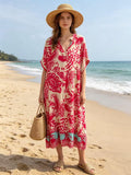 SVRI2FX Vibrant Floral Print Dress Fuchsia