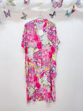 SVRI1FX Multicolor Floral Print Dress Fuchsia