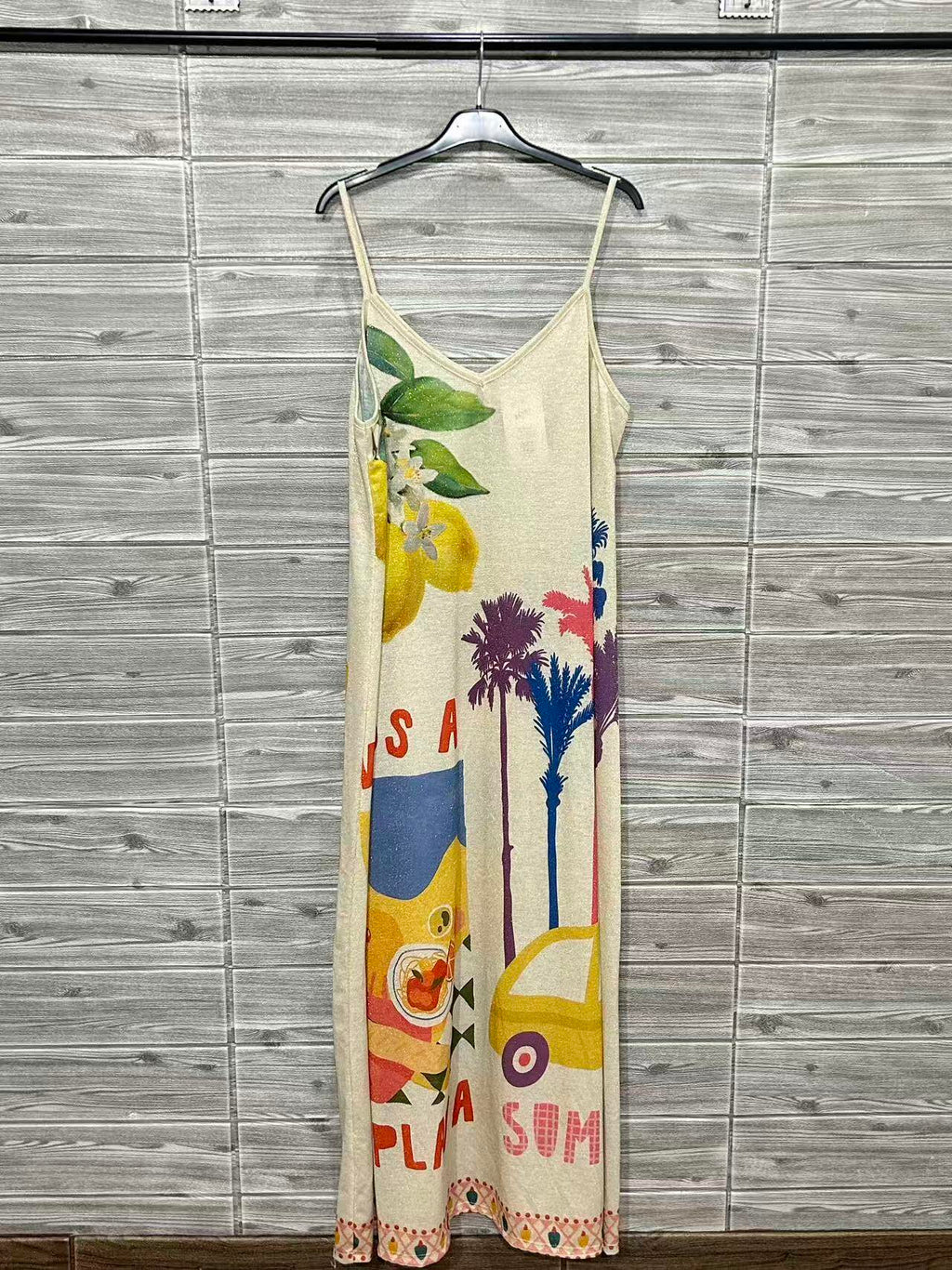 ZOPDY Printed Dress Yellow
