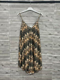 ZOPD3KH Chevron Print Slip Dress Khaki