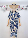 SVRI2NV Vibrant Floral Print Dress Navy