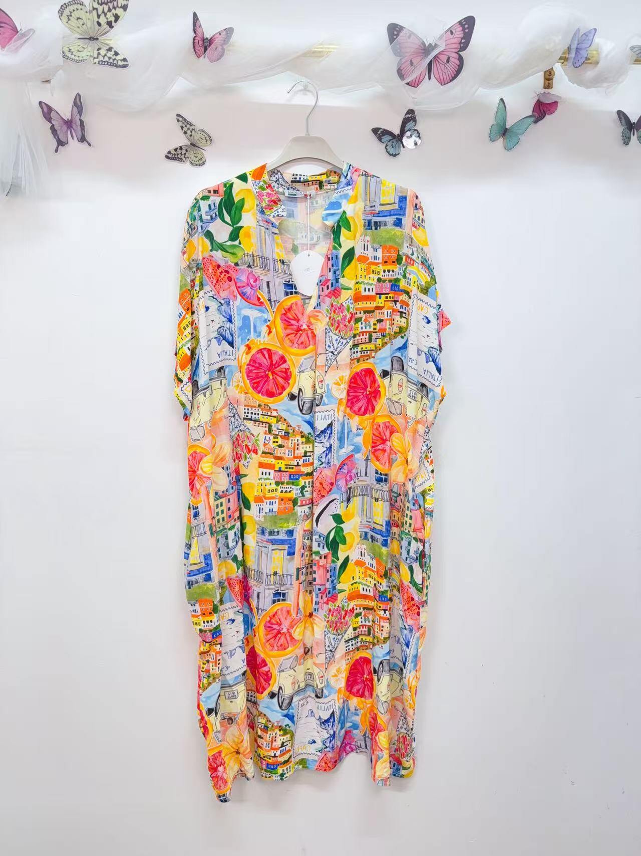 SVRI1MC Multicolor Floral Print Dress Multicolor