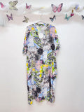 SVRI1BK Multicolor Floral Print Dress Black