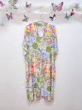 SVRI1OL Multicolor Floral Print Dress Olive
