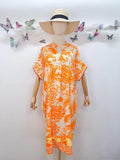 SVRI2OR Vibrant Floral Print Dress Orange