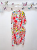 SVRI1RD Multicolor Floral Print Dress Red
