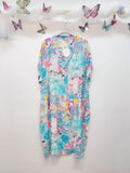SVRI1TQ Multicolor Floral Print Dress Turquoise