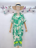 SVRI2GN Vibrant Floral Print Dress Green