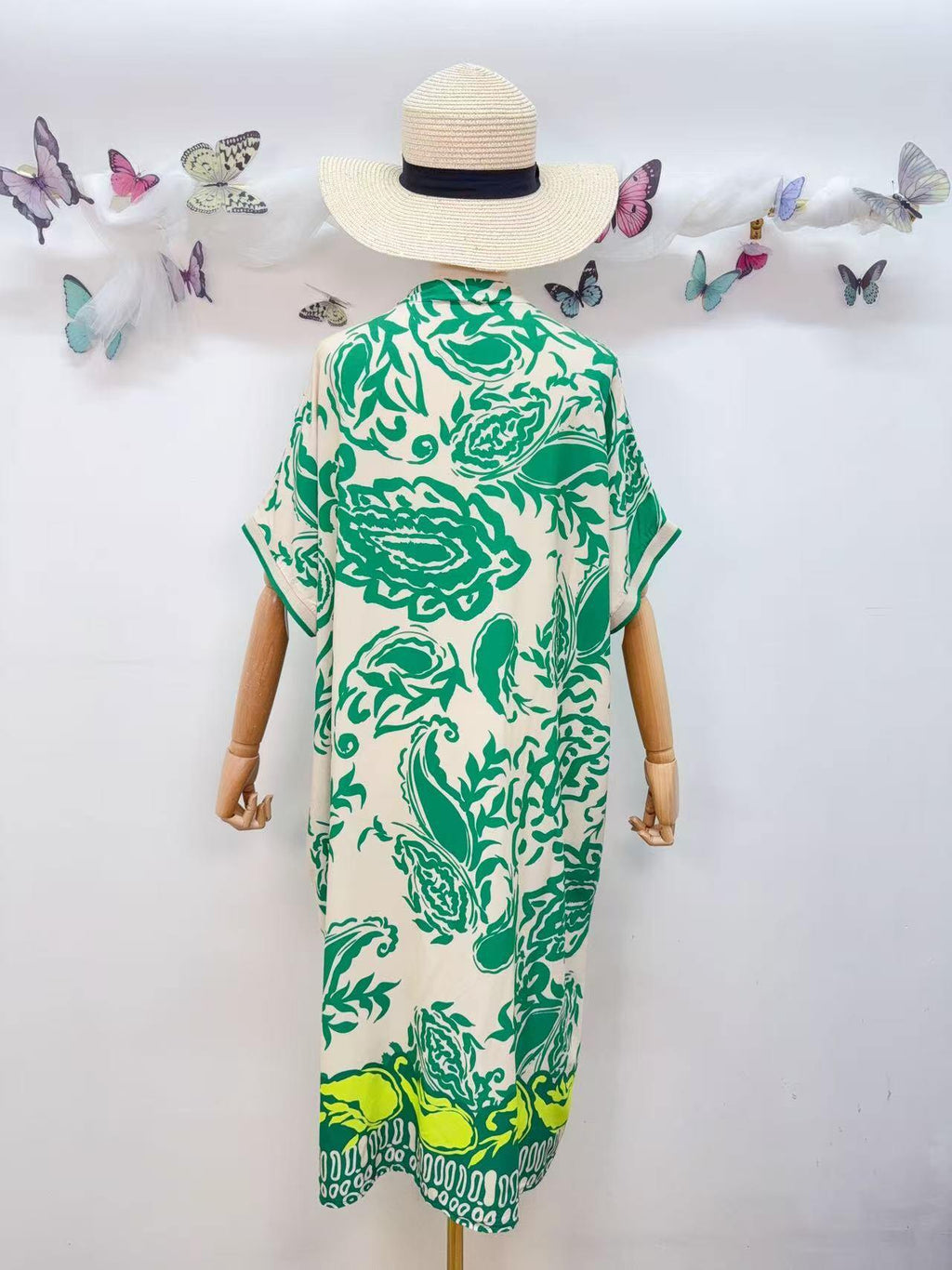 SVRI2GN Vibrant Floral Print Dress Green