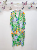 SVRI1GN Multicolor Floral Print Dress Green