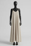 ELIS9 Beige Gauze Cotton Maxi Dress
