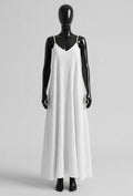 ELIS2 White Gauze Cotton Maxi Dress