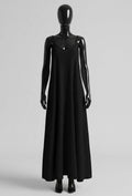 ELIS11 Black Gauze Cotton Maxi Dress