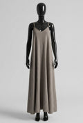 ELIS10 Taupe Gauze Cotton Maxi Dress
