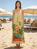 LSPARBG Paradise Print Cotton Maxi Dress Beige