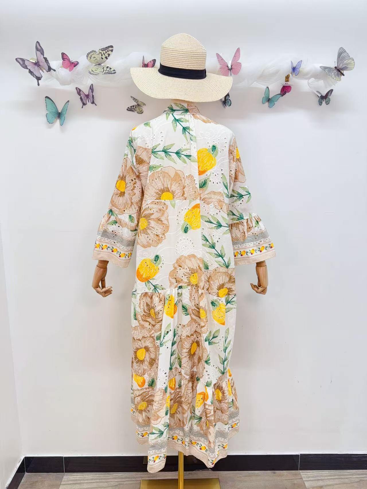 Loowie Embroidered Maxi in Beige