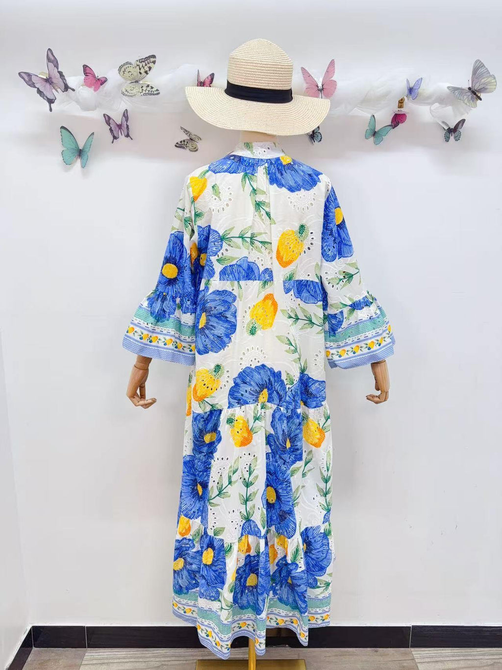 Loowie Embroidered Maxi in Royal Blue