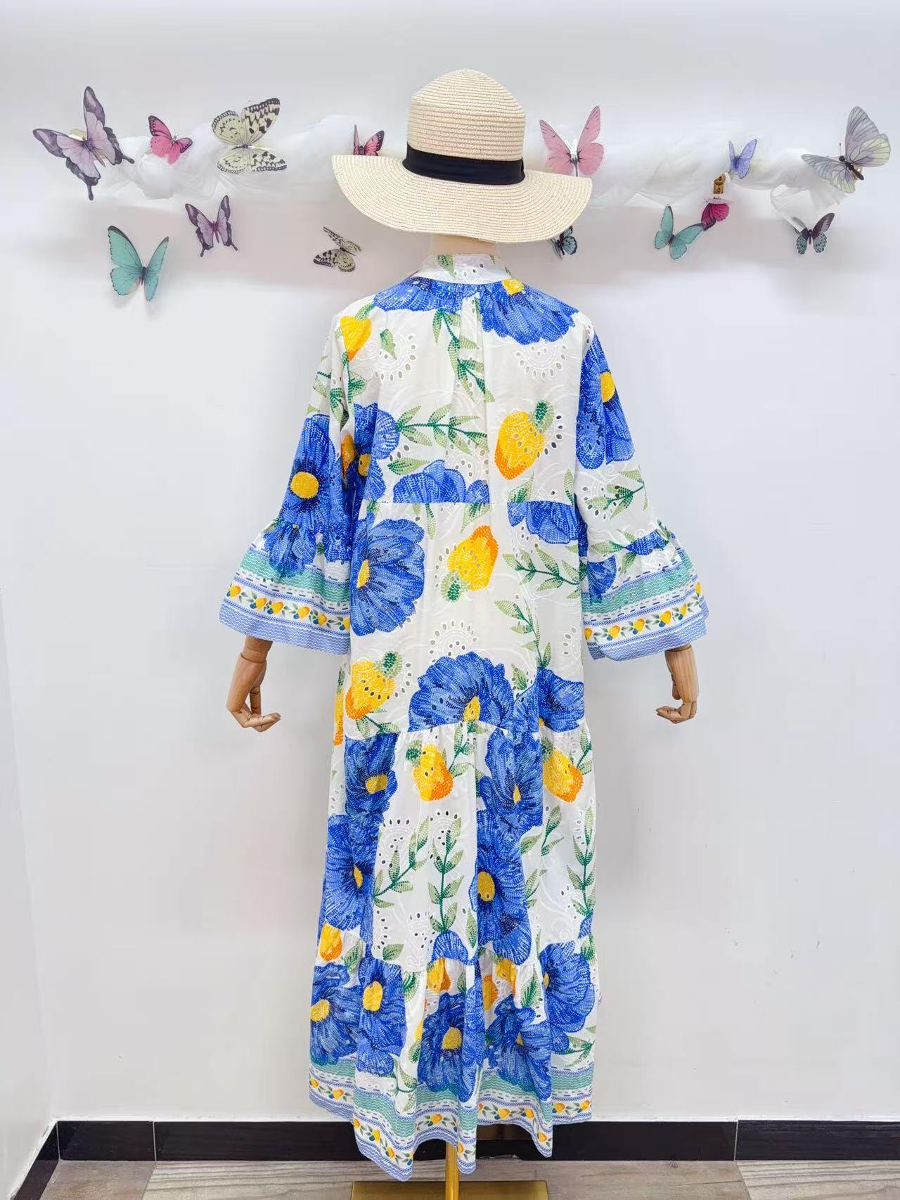 Loowie Embroidered Maxi in Royal Blue