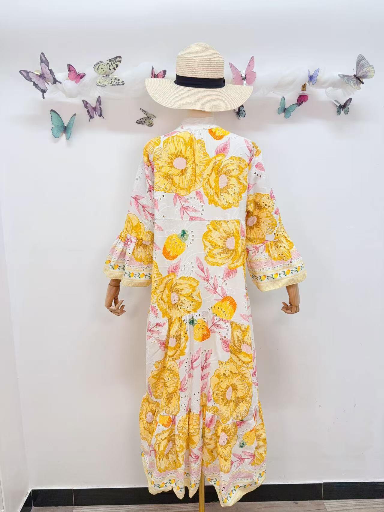 Loowie Embroidered Maxi in Yellow