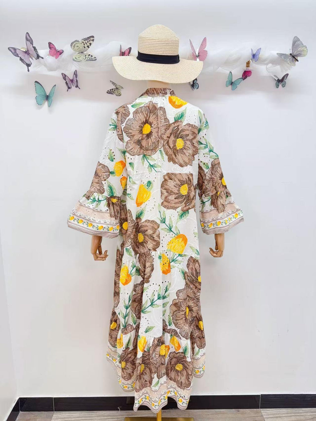 Loowie Embroidered Maxi in Light Brown