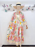 Loowie Embroidered Maxi in Pink