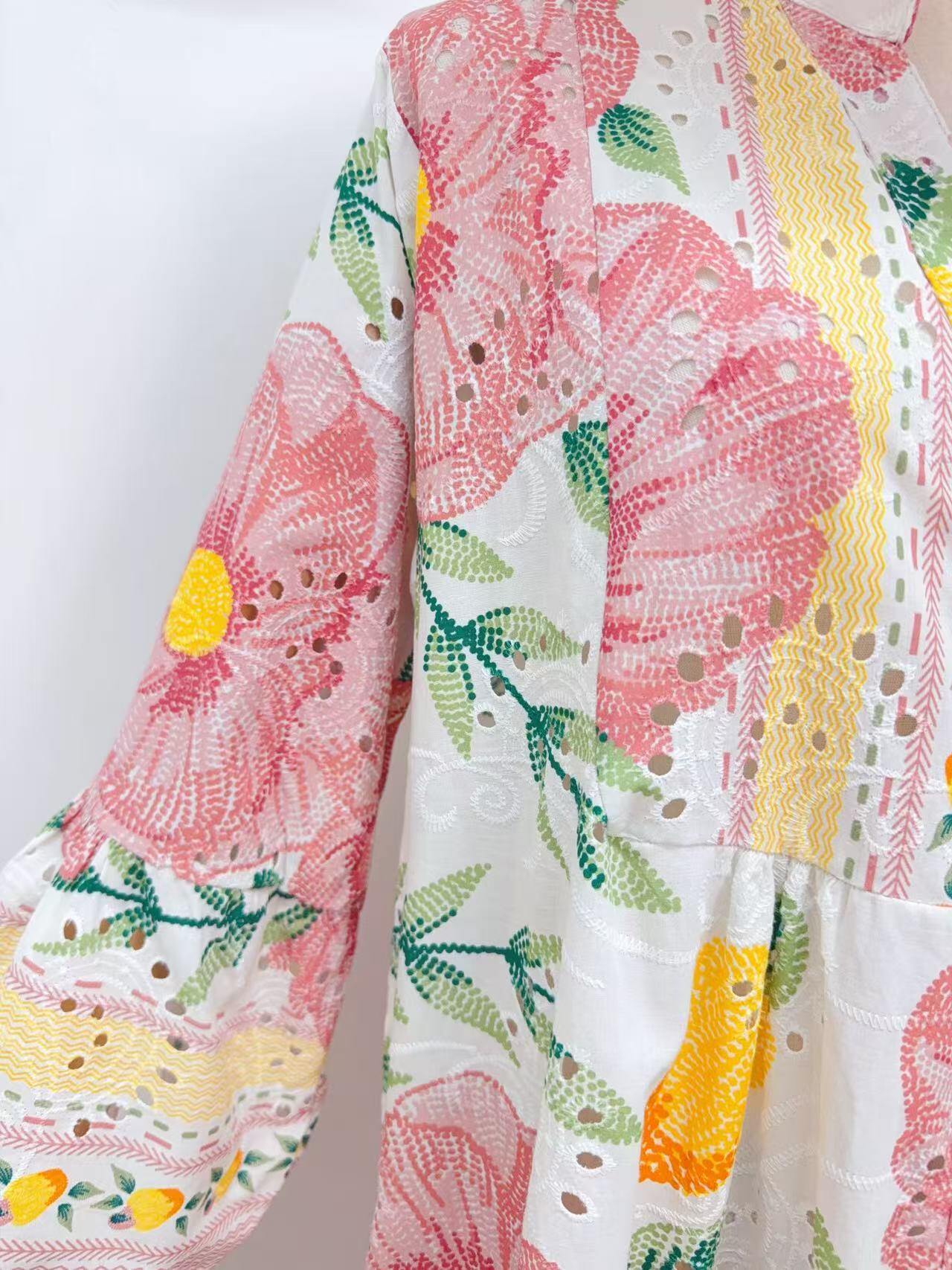 Loowie Embroidered Maxi in Pink