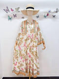 Loowie Long Buttoned Dress in Beige
