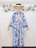Loowie Long Buttoned Dress in Blue