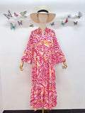 Loowie Buttoned Maxi Dress in Fuchsia