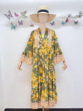 Loowie Long Buttoned Dress in Khaki