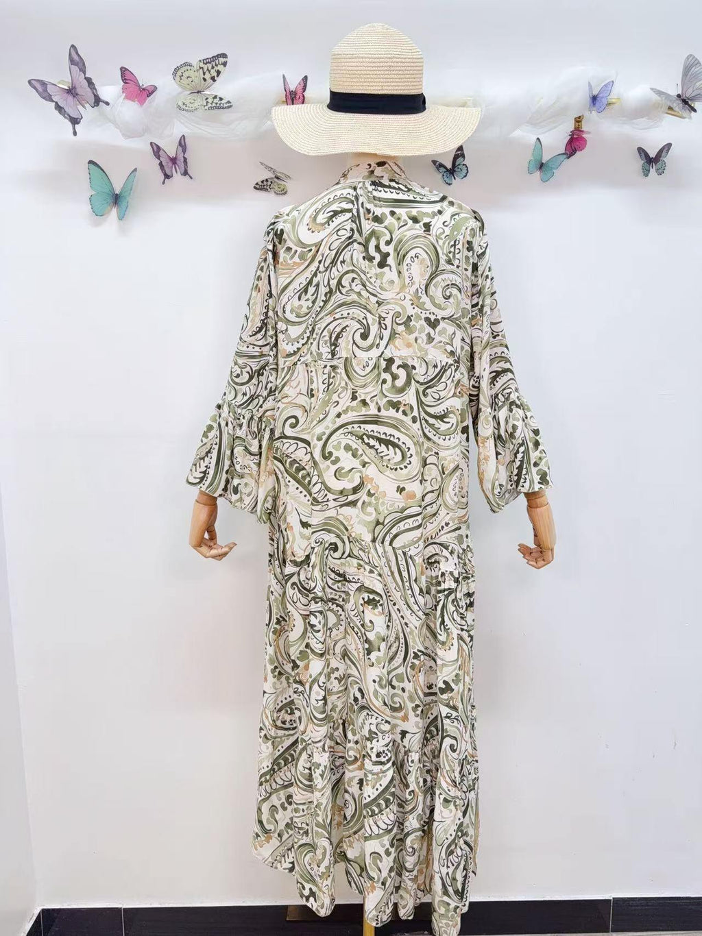 Loowie Buttoned Maxi Dress in Khaki