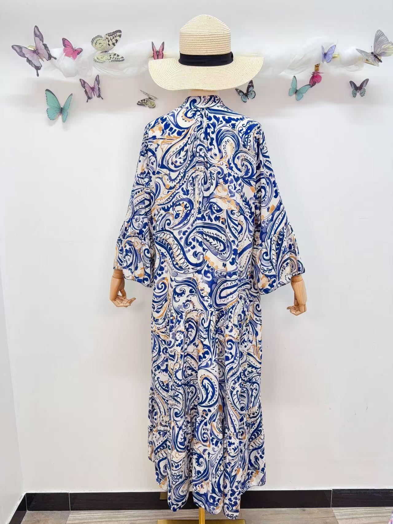 Loowie Buttoned Maxi Dress in Navy