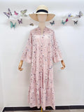 Loowie Embroidered Long Dress in Blush