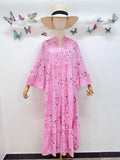 Loowie Embroidered Long Dress in Pink