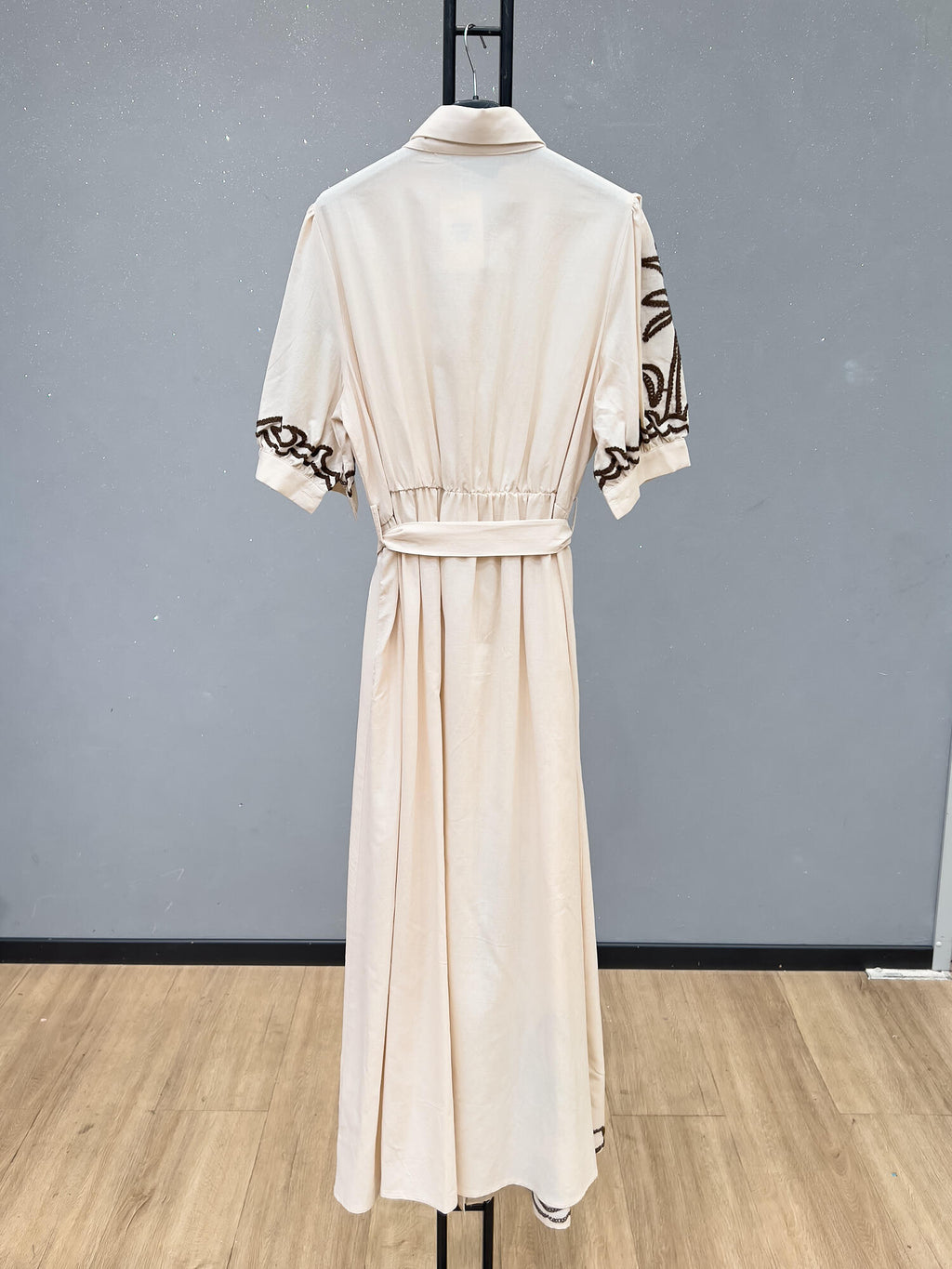 VLLEDIV Embroidered Long Dress Ivory