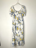 TDFCM Floral Citrus Maxi Dress — White