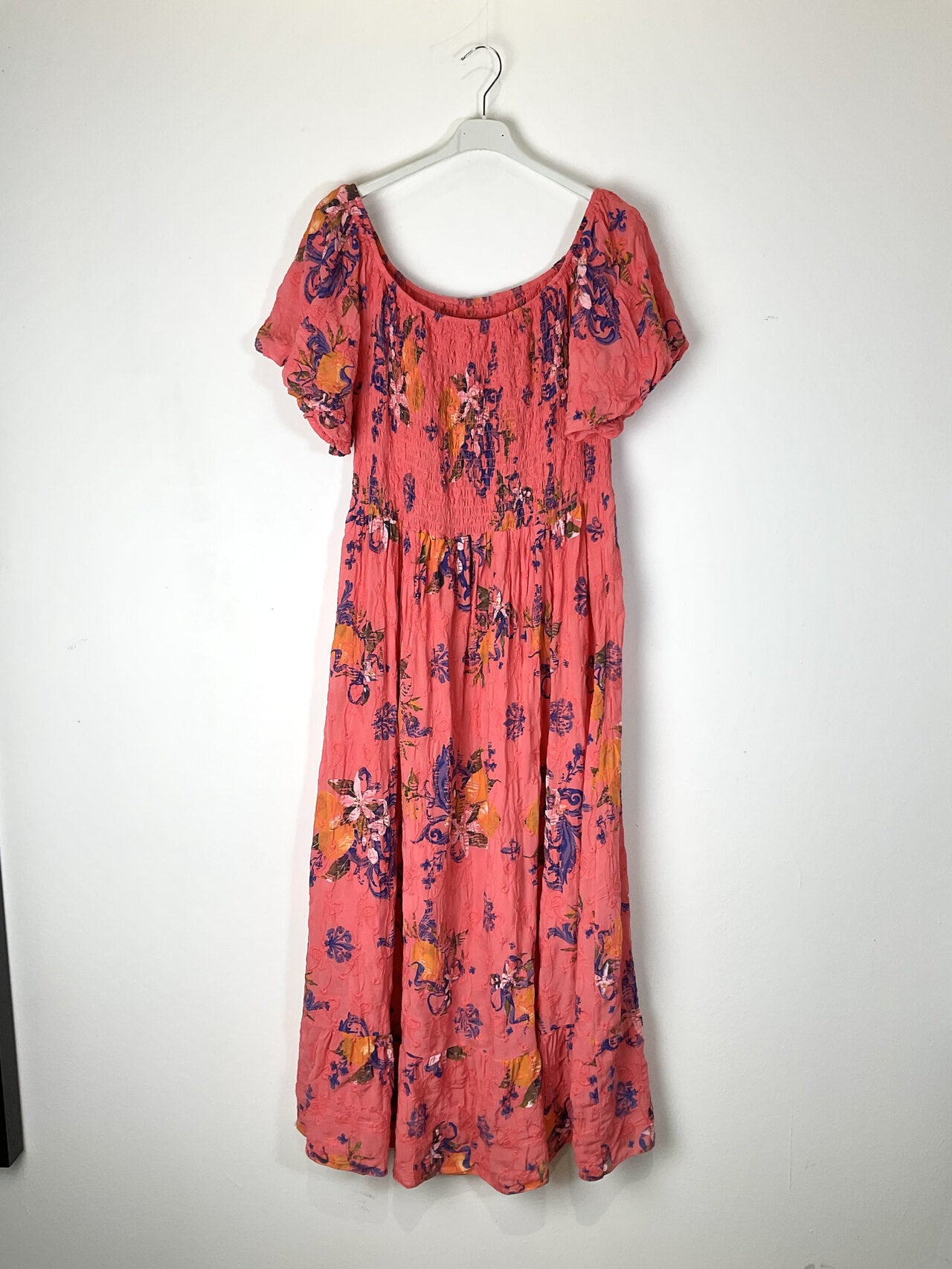 TDFCM Floral Citrus Maxi Dress — Coral