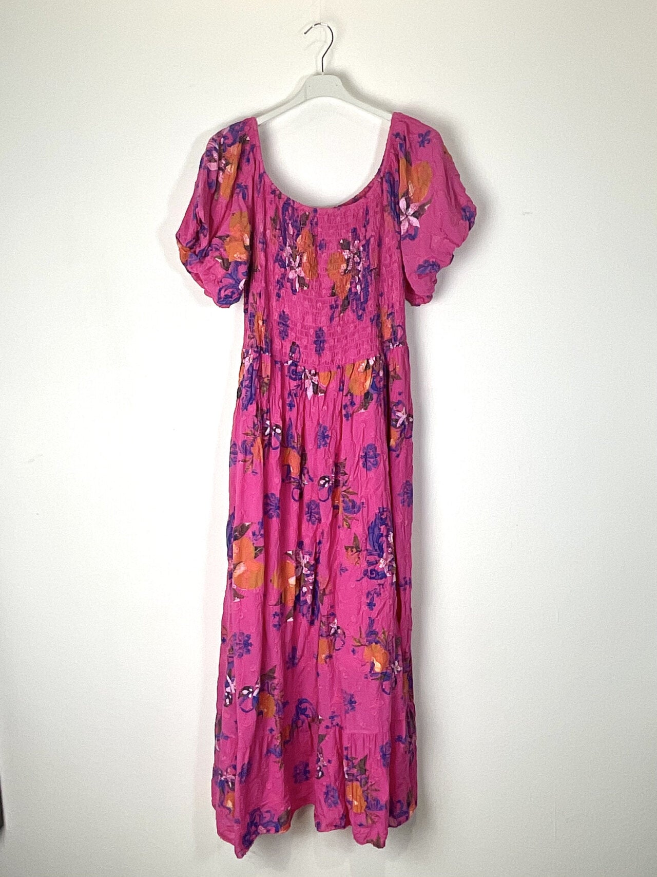 TDFCM Floral Citrus Maxi Dress — Fuchsia