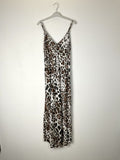 TDLEO Leopard Print Maxi Dress — White