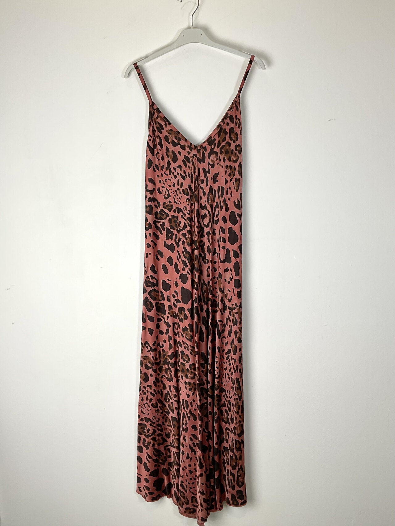 TDLEO Leopard Print Maxi Dress — Coral
