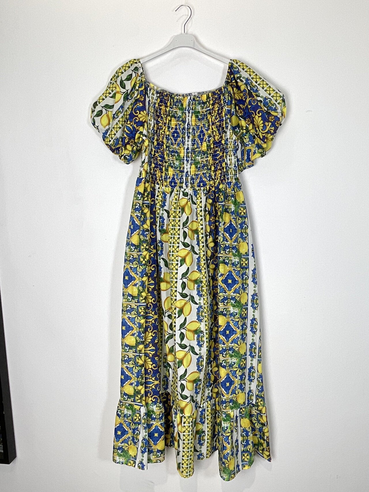 TDMPM Mediterranean Print Maxi Dress — White