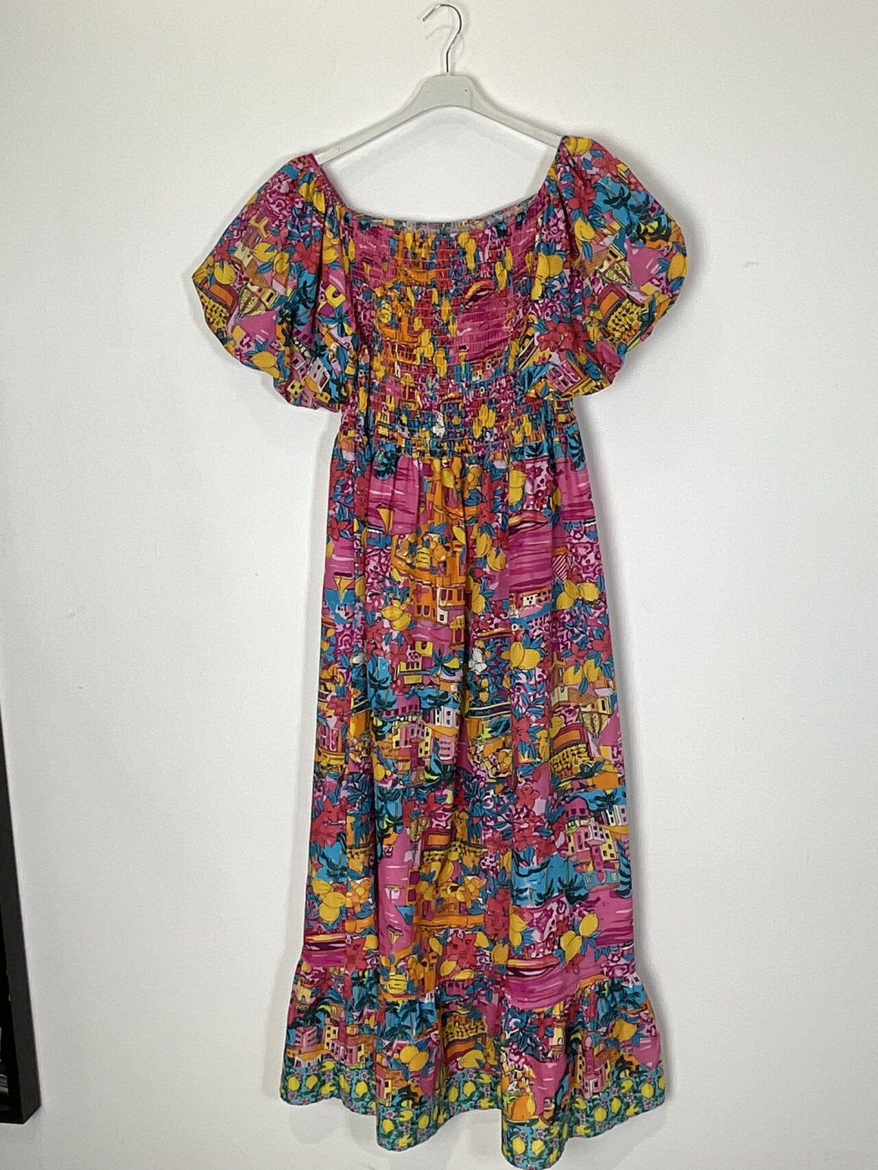 TDMPM Mediterranean Print Maxi Dress — Fuchsia
