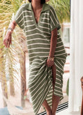 ESTODKH Cotton Oversize Maxi Dress Khaki
