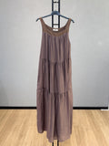VLLTLDR Tencel Long Dress Dark Brown