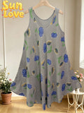 LSFGCTP Floral Gauze Cotton Dress Taupe