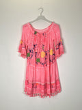 TDBOE Boho Off-Shoulder Embroidered Dress — Coral