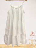 LSSGCWH Strappy Gauze Cotton Dress White