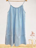 LSSGCSB Strappy Gauze Cotton Dress Sky Blue