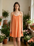 LSSGCSM Strappy Gauze Cotton Dress Salmon