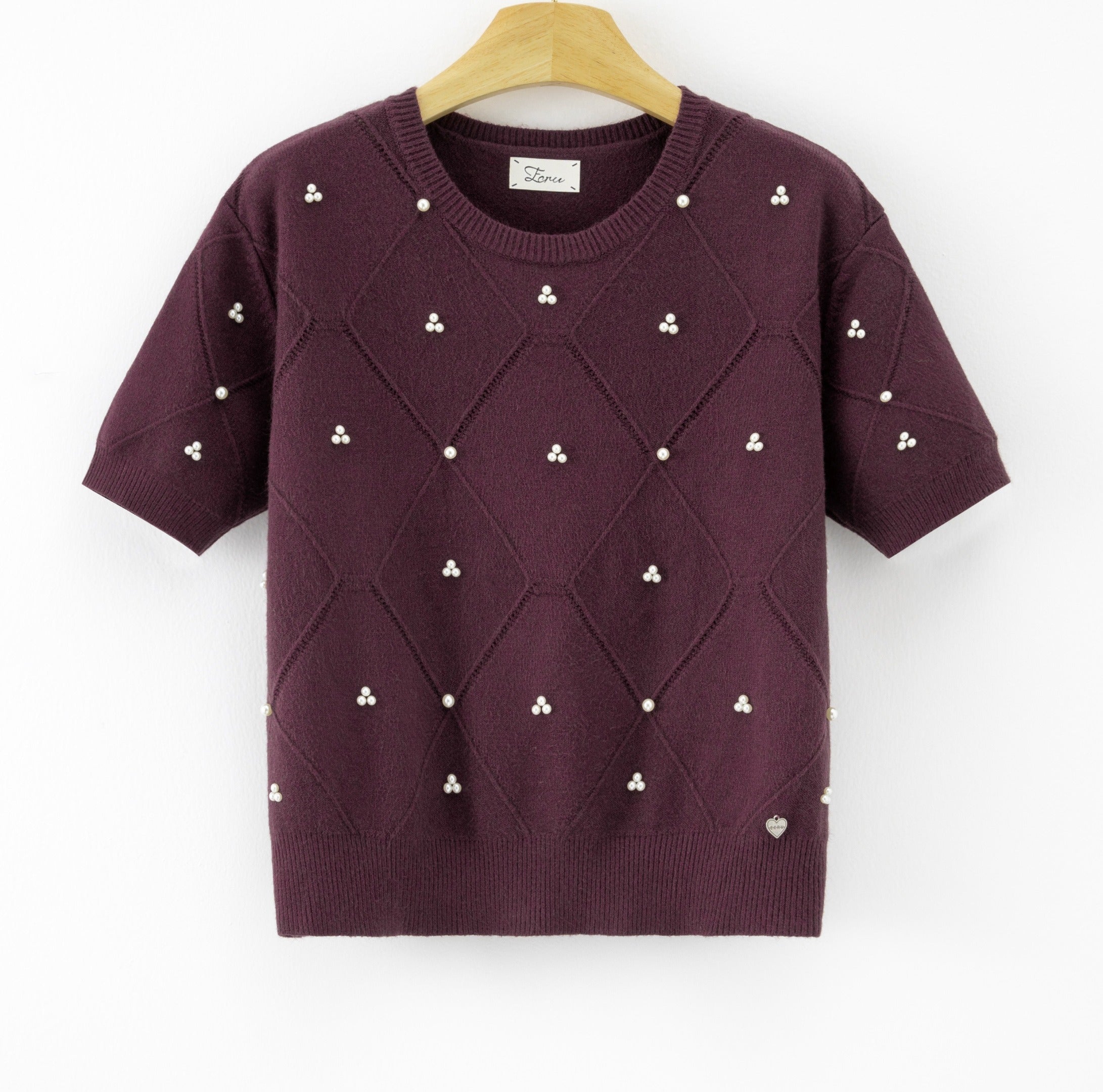 LUBDS10 Purple Beaded Diamond Sweater